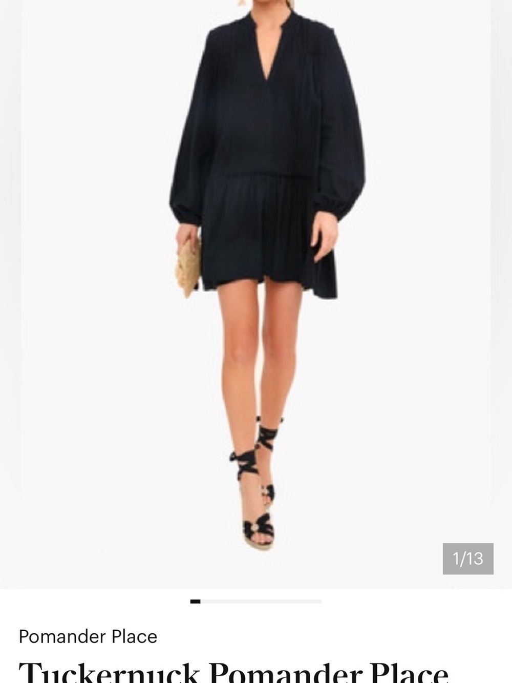 Tuckernuck Pomander Place Black Long-Sleeve Dress beach coverup